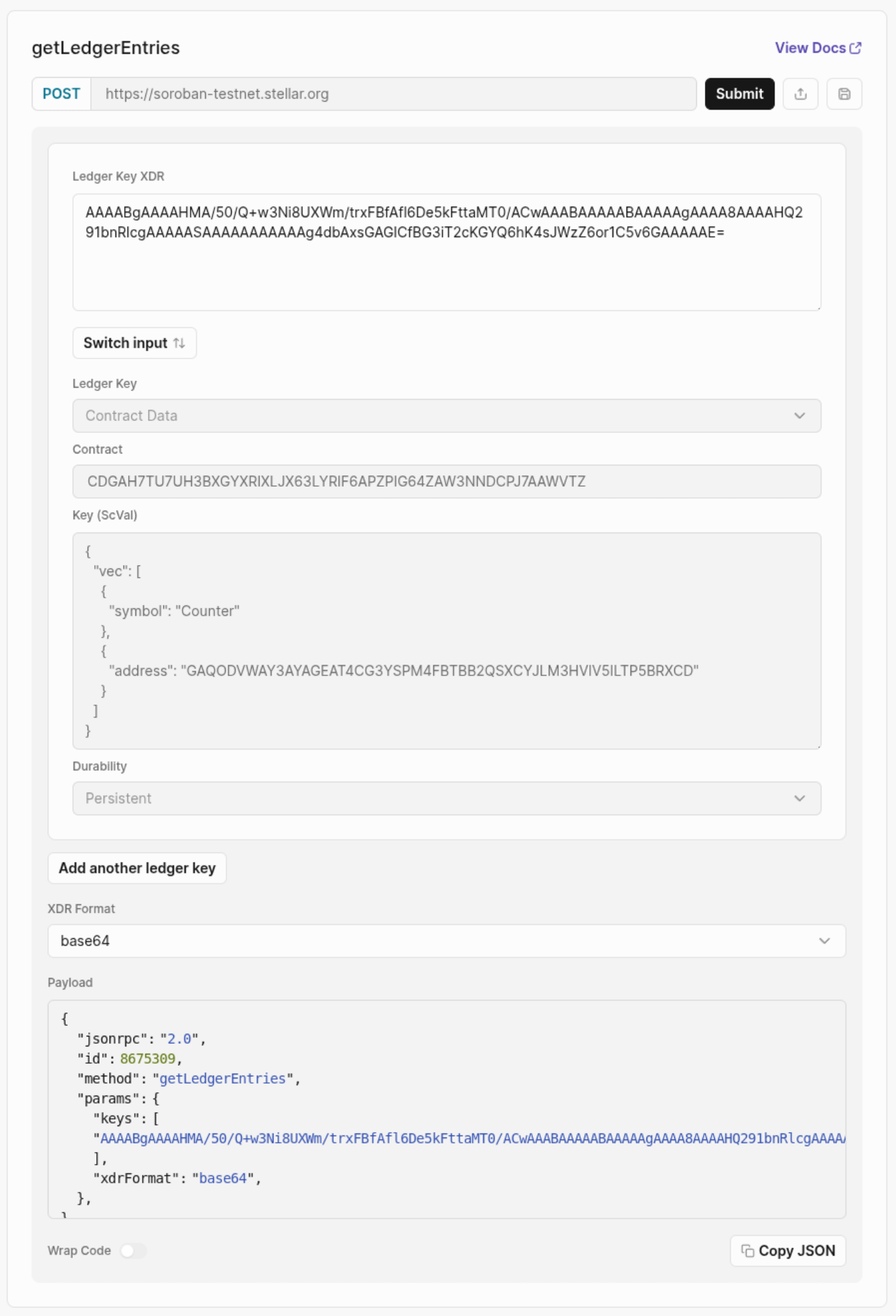 Lab: getLedgerEntries example